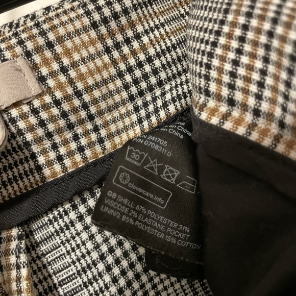 H&M Black/Tan Houndstooth Print Women’s Trousers - Picture 9 of 9